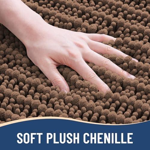 Arotive Bathroom Rugs Mat 24x16, Soft Absorbent Chenille Shaggy Bath Mat