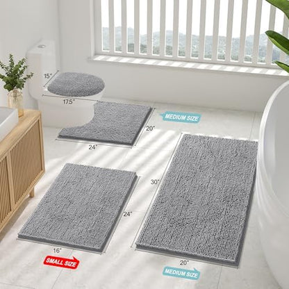 Smiry Bathroom Rugs 70X24, Luxury Chenille Extra Soft Absorbent Bath Mat