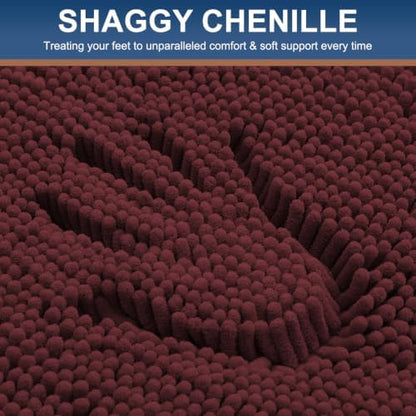 Smiry Bathroom Rugs 30X20, Luxury Chenille Extra Soft Absorbent Bath Mat