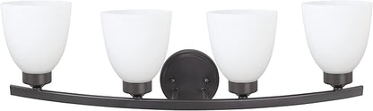Aspen Creative 62205-2, Four-Light Metal Bathroom Vanity Wall Light Fixture, 28-3/4" Wide, Transitional Design in Oil Rubbed Bronze, 4