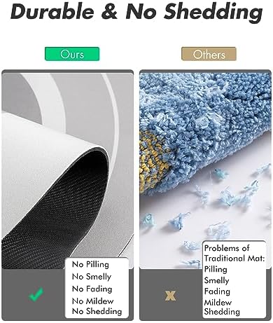 MontVoo Bath Mat Runner - Long Non Slip Absorbent Quick Dry Thin Bath Rug for Bathroom Floor Mat - Rubber Backed - Stain Resistant - Easy Care - Gray 17"x70"