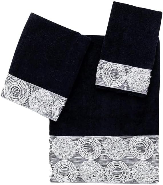 Avanti Linens 19334BLK Galaxy Fingertip Towel, Black, 11.00" x 18.00"