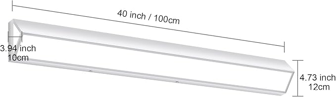 40-Inch LED Modern Bathroom Vanity Light Fixtures, Chrome Modern Acrylic Bathroom Wall Lighting Fixtures Over Mirror (Cool White 6000K)