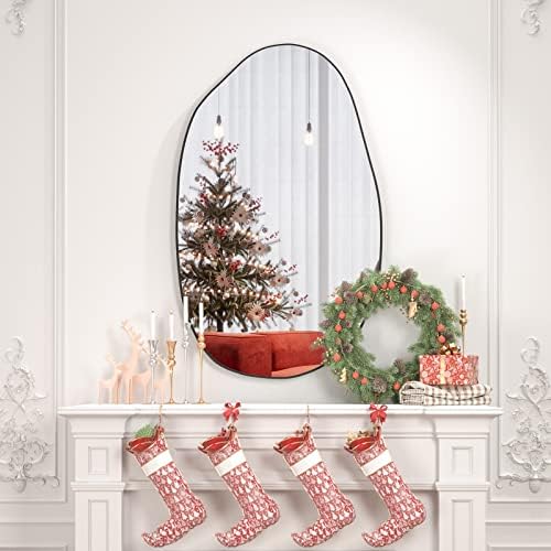 Irregular Asymmetrical Mirror Wall Mounted, Unique Vanity Mirror,Shaped Dressing Mirror Decorative for Living Room, Bathroom, Bedroom, Entryway Wall Decor, 33.5"×20.5"