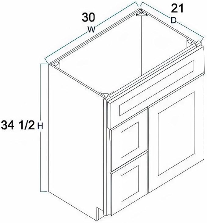 La Royal 30" Sink Base Bathroom Vanity with Drawer Light Grey Shaker Ready-to Assemble Cabinet