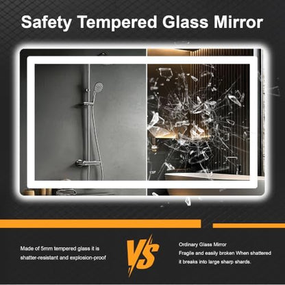 TRAHOME LED Bathroom Vanity Mirror with Lights, 24"x40" Lighted Wall Mirror