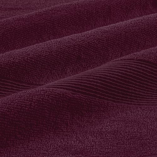 Belizzi Home 4 Pack Bath Towel Set 27x54, 100% Ring Spun Cotton, Ultra Soft Highly Absorbent Machine Washable Hotel Spa Quality Bath Towels for Bathroom, 4 Bath Towels - Burgundy