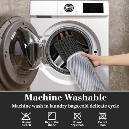 RESARE Waffle Bath Mat for Bathroom, Non Slip Bathroom Rugs 20"x32" Black