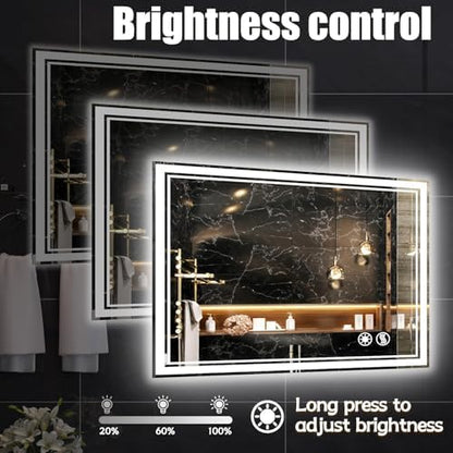 32 x 40'' LED Bathroom Mirror, Anti-Fog, Dimmable 3 Colors