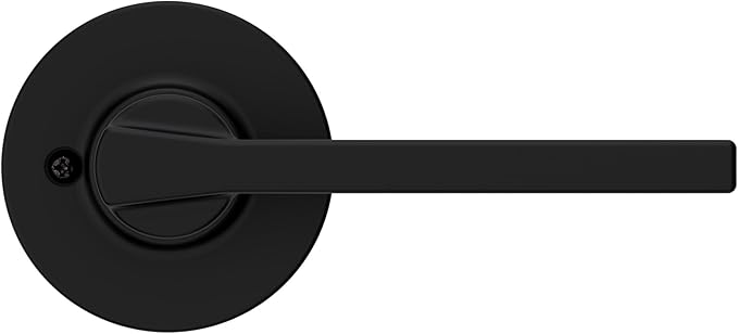 Kwikset Casey Interior Passage Round Door Handle, Lever for Closet and Hallway Doors, Reversible Non-Locking Handle Lever, Satin Nickel, with Microban Protection