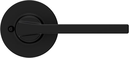 Kwikset Casey Interior Passage Round Door Handle, Lever for Closet and Hallway Doors, Reversible Non-Locking Handle Lever, Satin Nickel, with Microban Protection