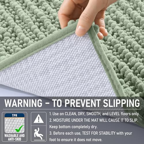 OLANLY Large Bathroom Rugs 44x32, Thick Soft Absorbent Chenille Bath Rugs