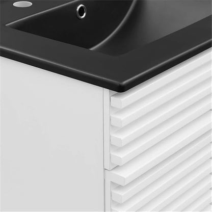 Modway Render 24" Bathroom Vanity with Sink in White Black