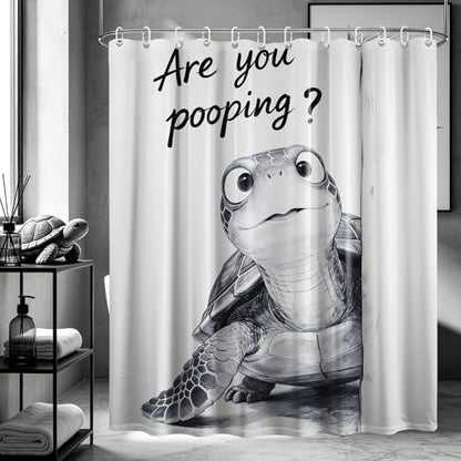 Funny Sea Turtle Shower Curtain Kids Ocean, 60x72 Inchs