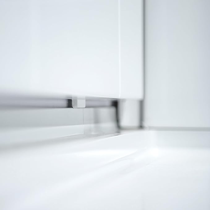 WOODBRIDGE 60"L x 32"W Shower Combo Kits with Glue Up Shower Walls in Glossy White and Shower Base with Center Drain in White