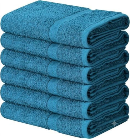 Towel and Linen Mart Cotton White 6 Pack Bath Towel Set,Quick Dry,Absorbent,Light Weight, Soft Feel, Premium Towels for Hotel, Spa and Bathroom (24 x 48) (Teal, 24 X 48 6 Pack)