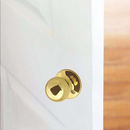 Design House 783191 Ball Dummy Door Knob Polished Brass