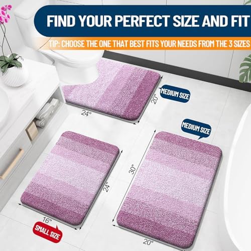 OLANLY Small Bathroom Rugs 24x16, Extra Soft Absorbent Microfiber Bath Rugs