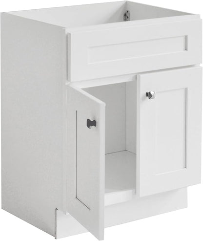 Design House Brookings Bathroom Vanity, 24", White | Adjustable Hinges, Freestanding, Contemporary/Modern, Wood, Bath, 586933