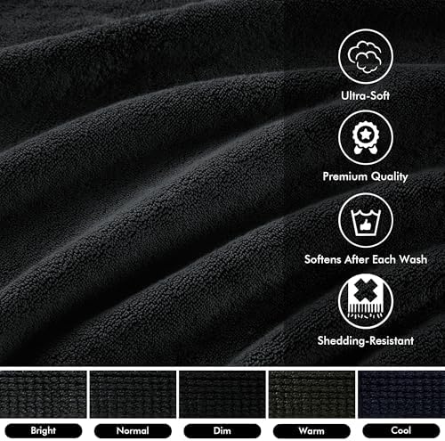 Madison Park 800GSM 100% Cotton Bathroom Bath Towel Set of 8, Black