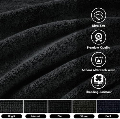 Madison Park 800GSM 100% Cotton Bathroom Bath Towel Set of 8, Black