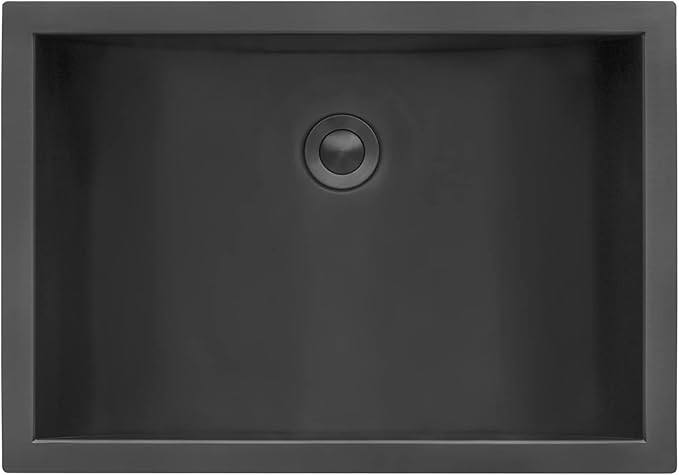 Ruvati 18 x 12 inch Gunmetal Black Undermount Bathroom Sink - 16 Gauge Stainless Steel Bathroom Sink with Brushed Finish, Easy-to-Clean Undermount Sinks - RVH6110BL
