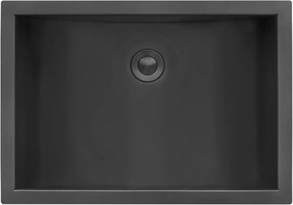 Ruvati 18 x 12 inch Gunmetal Black Undermount Bathroom Sink - 16 Gauge Stainless Steel Bathroom Sink with Brushed Finish, Easy-to-Clean Undermount Sinks - RVH6110BL