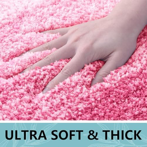 Arotive Microfiber Bathroom Rugs, Shaggy Soft and Absorbent Bath Rug, 24x24