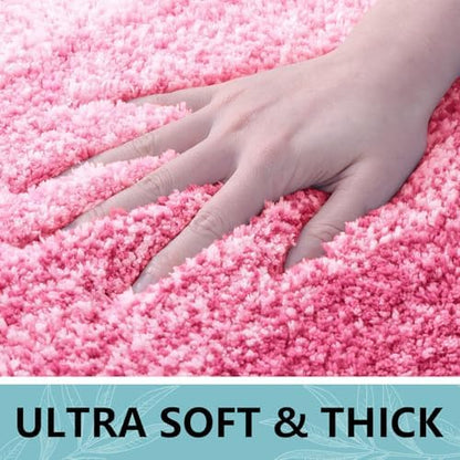 Arotive Microfiber Bathroom Rugs, Shaggy Soft and Absorbent Bath Rug, 24x24