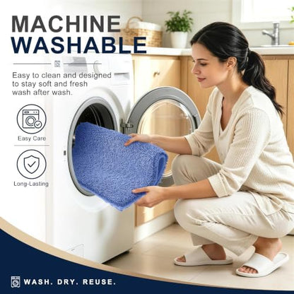 OLANLY Microfiber Bathroom Runner Rug 47x20, Soft Bath Mat, Cornflower Blue
