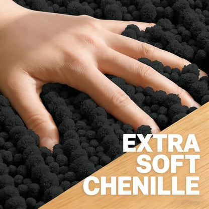 OLANLY Large Bathroom Rugs 70x46, Thick Soft Absorbent Chenille Bath Rugs