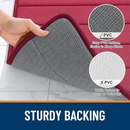 OLANLY Memory Foam Bath Mat 35x16, Super Soft and Absorbent Bathroom Rugs