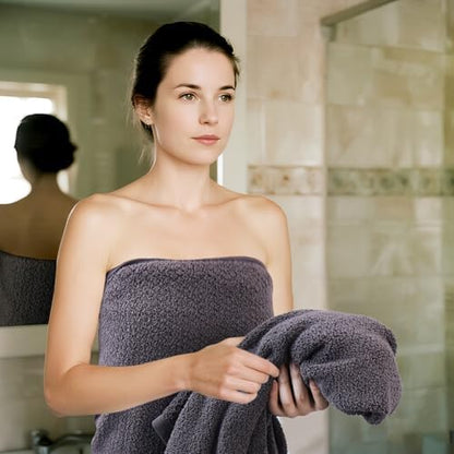 Everplush Diamond Collection Oversized Bath Towel – 1 Pieces, Super Soft & Highly Absorbent, Quick-Drying, Extra Large & Thick. Perfect for Bathroom, Pool, Swimming Use (Charcoal, 30" x 56" 1PK)