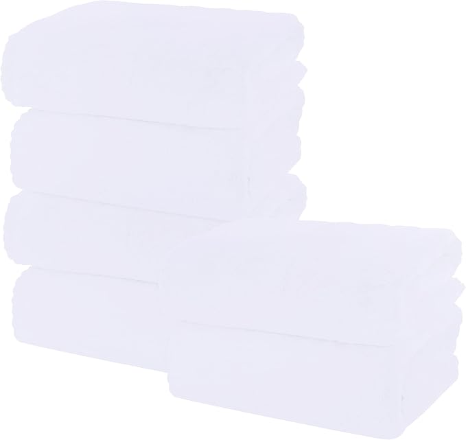 MOONQUEEN 6 Pack Premium Bath Towel Set - Quick Drying - Microfiber Coral Velvet Highly Absorbent Towels - Multipurpose Use as Bath Fitness, Bathroom, Shower, Sports, Yoga Towel (White)