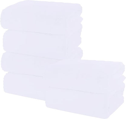 MOONQUEEN 6 Pack Premium Bath Towel Set - Quick Drying - Microfiber Coral Velvet Highly Absorbent Towels - Multipurpose Use as Bath Fitness, Bathroom, Shower, Sports, Yoga Towel (White)