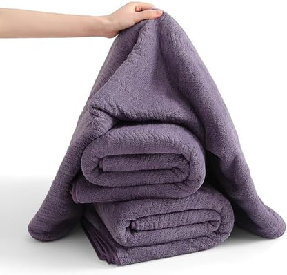 8 Piece Bath Towel Set |2 Oversized Large Bath Sheet,2 Hand Towels,4 Washcloths| Ultra Soft Cozy Bath Towel Set for Bathroom Hotel Gym Spa,Highly Absorbent Quick Dry Bathroom Towel Collections,Purple