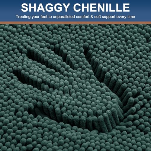 Smiry Bathroom Rugs 40X32, Luxury Chenille Extra Soft Absorbent Bath Mat