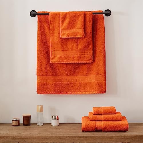COZYART Luxury Hand Towels 4 PCS, Burnt Orange 100% Turkish Cotton