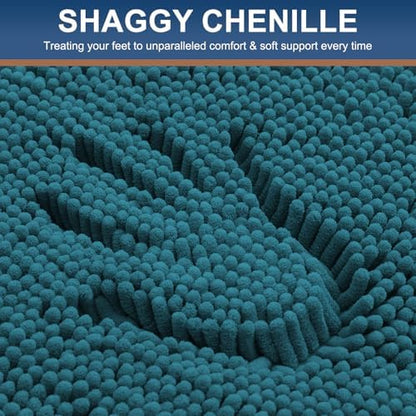 Smiry Bathroom Rugs 24X16, Luxury Chenille Extra Soft Absorbent Bath Mat