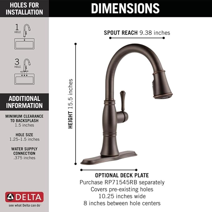 DELTA FAUCET Cassidy VoiceIQ Single-Handle Touch Kitchen Sink Faucet with Pull Down Sprayer, Alexa and Google Assistant Voice Activated, Smart Home, Lumicoat Polished Nickel
