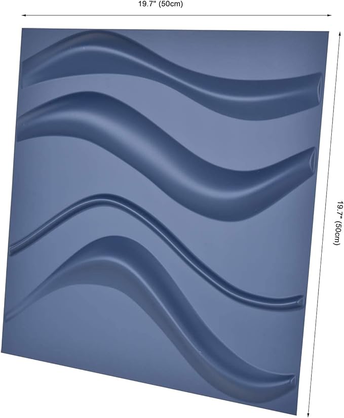 Art3d Navy Blue 3D Wall Panel PVC Slim Wave Covers 32 Sqft, for Interior Wall Decor in Living Room,Bedroom,Lobby,Office,Shopping Mall