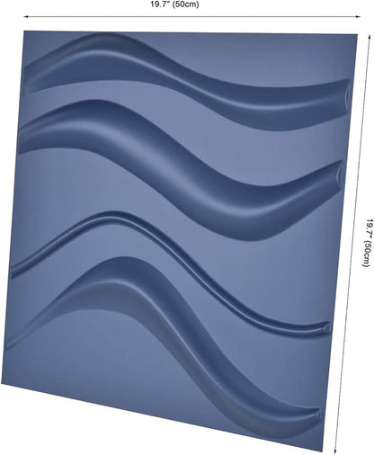 Art3d Navy Blue 3D Wall Panel PVC Slim Wave Covers 32 Sqft, for Interior Wall Decor in Living Room,Bedroom,Lobby,Office,Shopping Mall