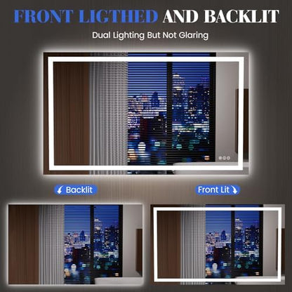 JISOSO LED Bathroom Mirror, Bathroom Vanity Mirror, 48"x36"