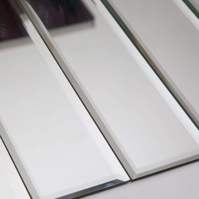 Beveled Mirror Tile, 3x12 Inch Mirror Subway Tiles for Kitchen Backsplash Bathroom Shower Wall 24 Pcs, 6 SQ.FT