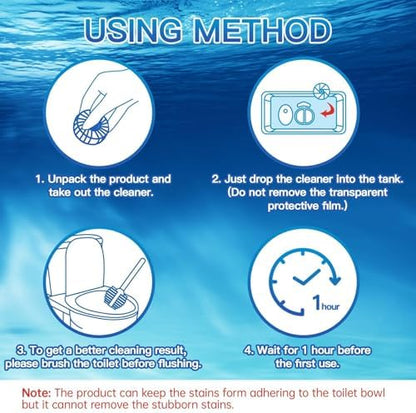 Vacplus Toilet Bowl Cleaner Tablets, 30 Pack, Auto Cleaning, Long-Lasting