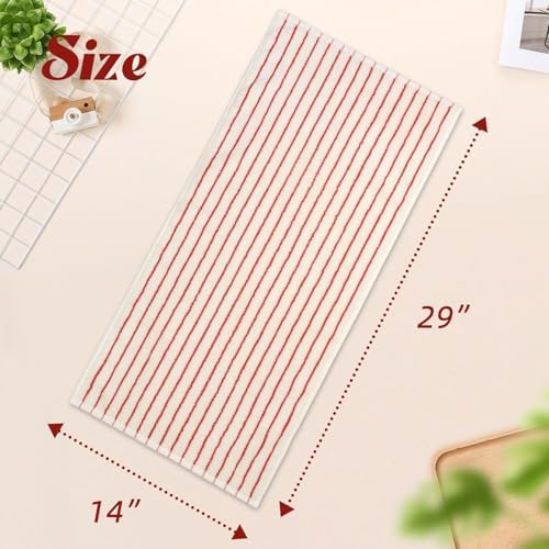 Striped Hand Towels Set of 2, Vintage Bathroom & Kitchen Decor, Guest Use