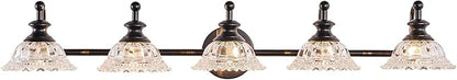 37.4" 5 Light Vanity Light for Bathroom (Exclude G9 Bulb) Black Vanity Lights for Bathroom