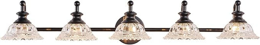 37.4" 5 Light Vanity Light for Bathroom (Exclude G9 Bulb) Black Vanity Lights for Bathroom