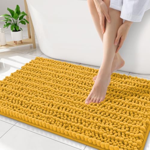 Smiry Bathroom Rugs 34X21, Extra Soft Rubber Backing Chenille Bath Mats