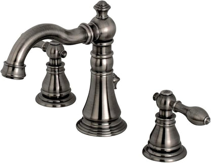 Fauceture FSC1974ACL American Classic Widespread Bathroom Faucet with Brass Pop-Up, Black Stainless